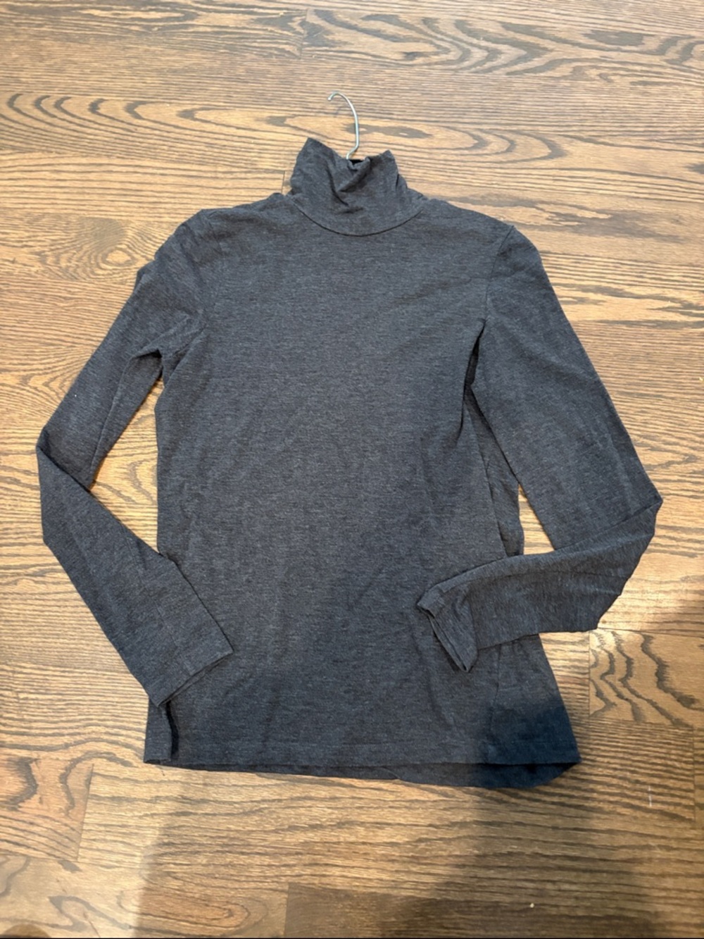 White + Warren Charcoal Gray Turtleneck Long-Sleeve Top